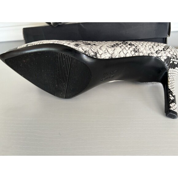 Naturalizer Anna Snake Skin  Pointed Toe Heels  Pumps Black & Cream  Size 10 - Picture 4 of 8